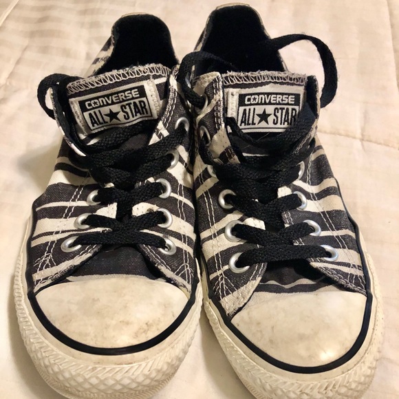 black and white striped converse shoes